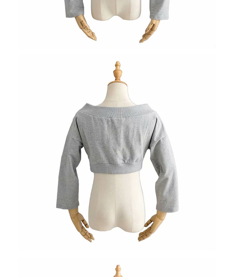 Fashion Gray Cropped Sweater,Hair Crown