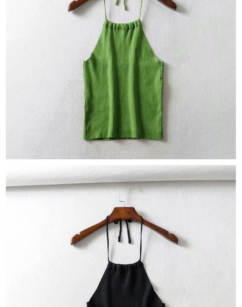 Fashion Khaki Halter Open Back Knit Vest,Tank Tops & Camis