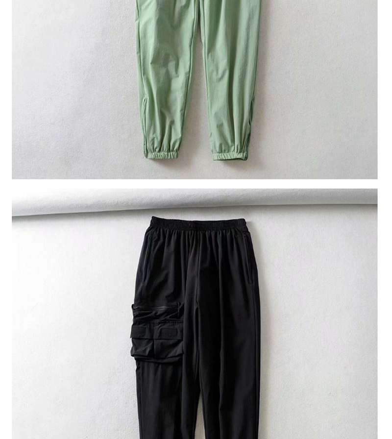 Fashion Gray Pocket Elasticated Pants,Pants