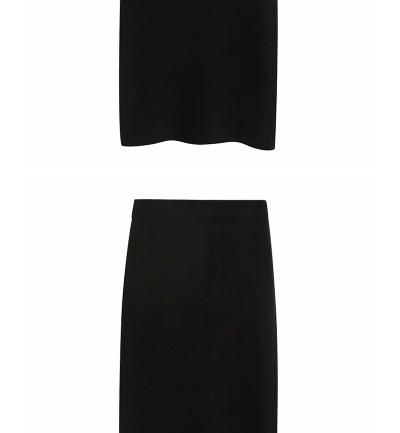Fashion Black Knitted Straight Skirt,Skirts