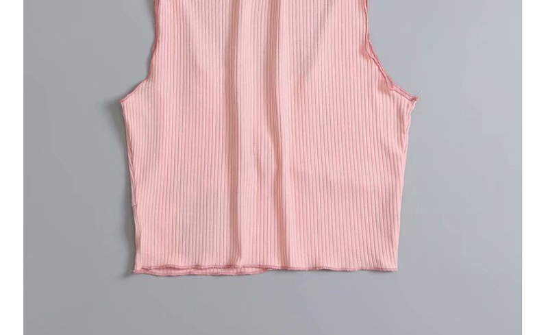 Fashion Pink Lace-up V-neck Vest,Tank Tops & Camis
