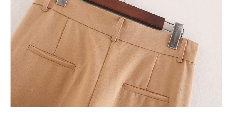Fashion Khaki Pleated Flared Pants,Pants