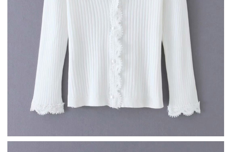 Fashion White Lace Sweater Knit Cardigan,Sweater