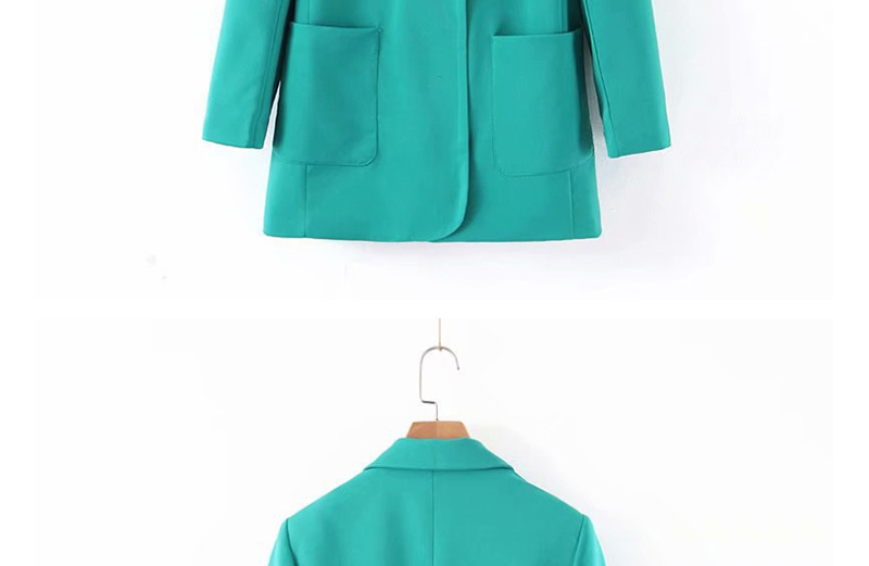 Fashion Green Double Pocket Suit,Coat-Jacket