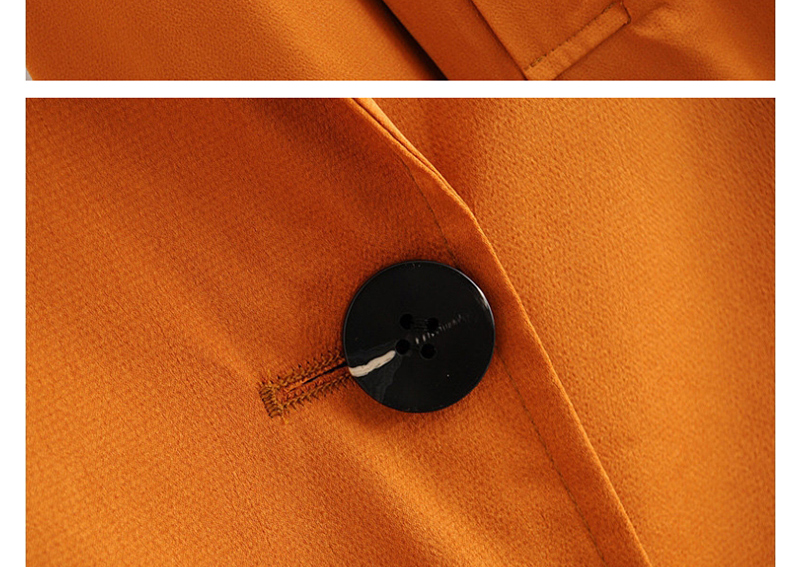 Fashion Orange Suit Collar Split Trench Coat,Coat-Jacket