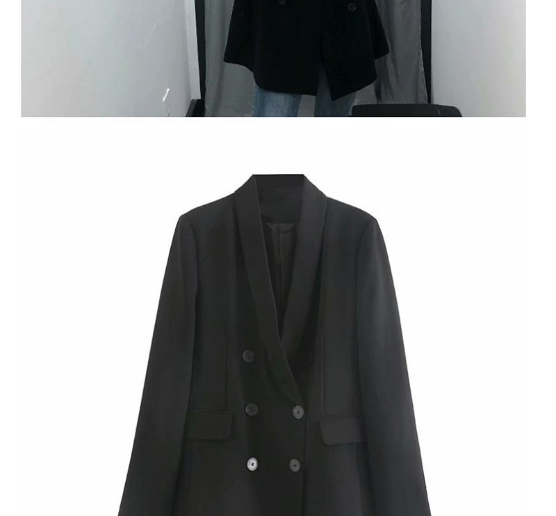 Fashion Black Dress Collar Double-breasted Suit,Coat-Jacket