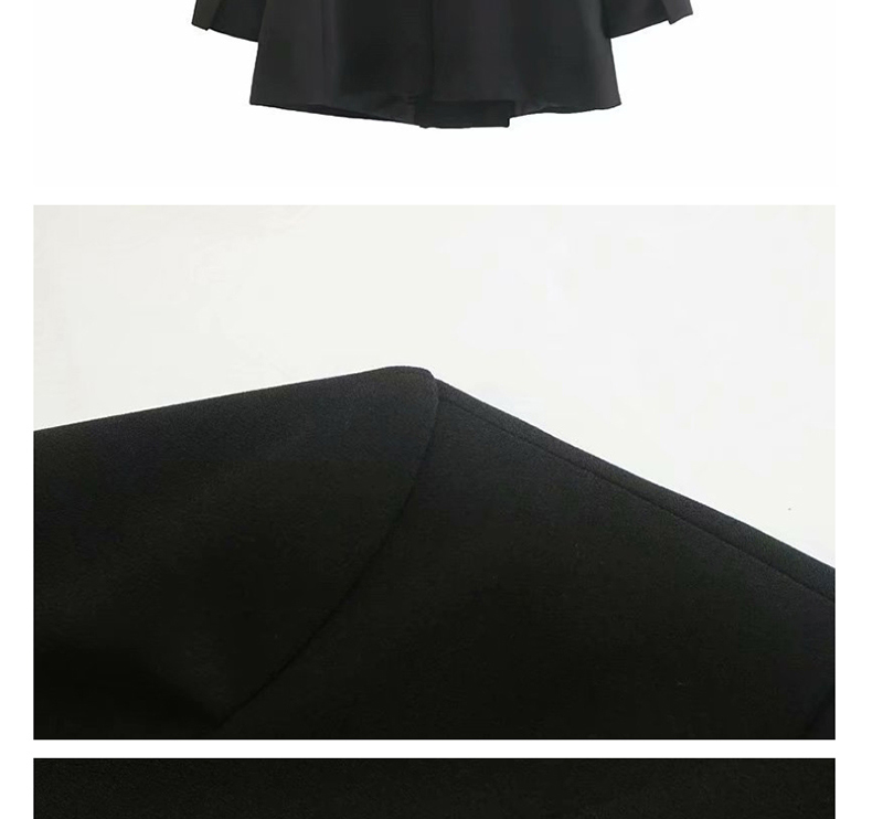 Fashion Black Dress Collar Double-breasted Suit,Coat-Jacket