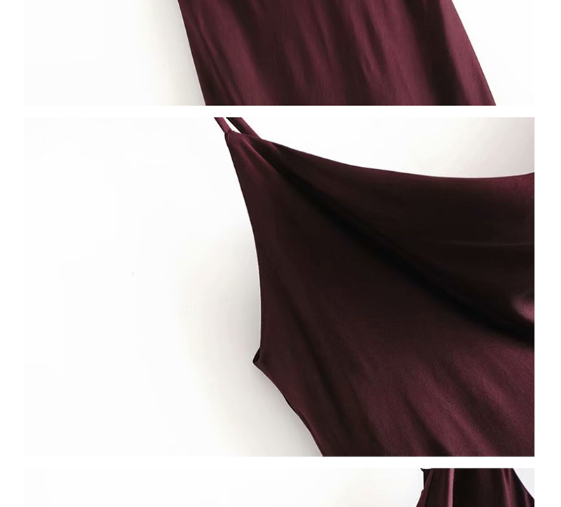 Fashion Wine Red Silk Satin Camisole Dress,Long Dress