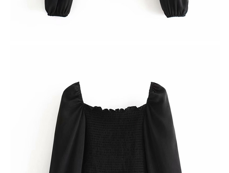 Fashion Black Elastic Square Collar Shirt,Blouses
