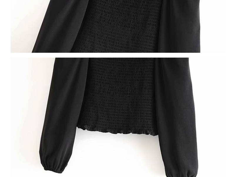 Fashion Black Elastic Square Collar Shirt,Blouses