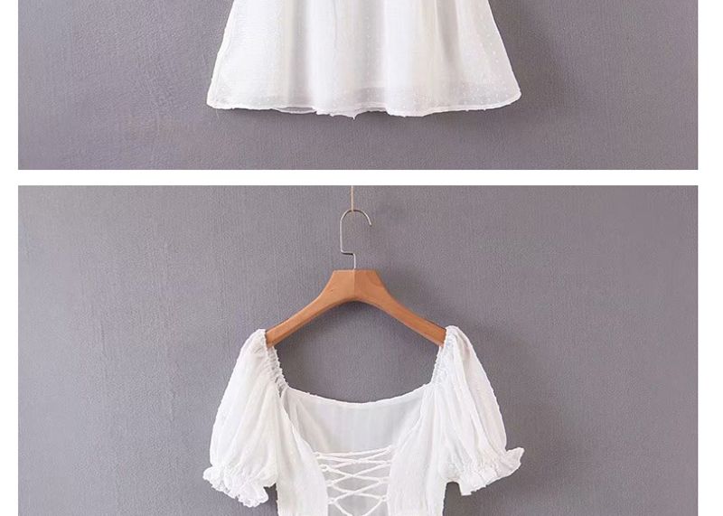 Fashion White Crumpled Backless Drawstring Dress,Mini & Short Dresses