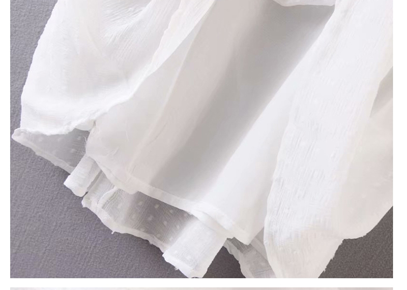 Fashion White Crumpled Backless Drawstring Dress,Mini & Short Dresses