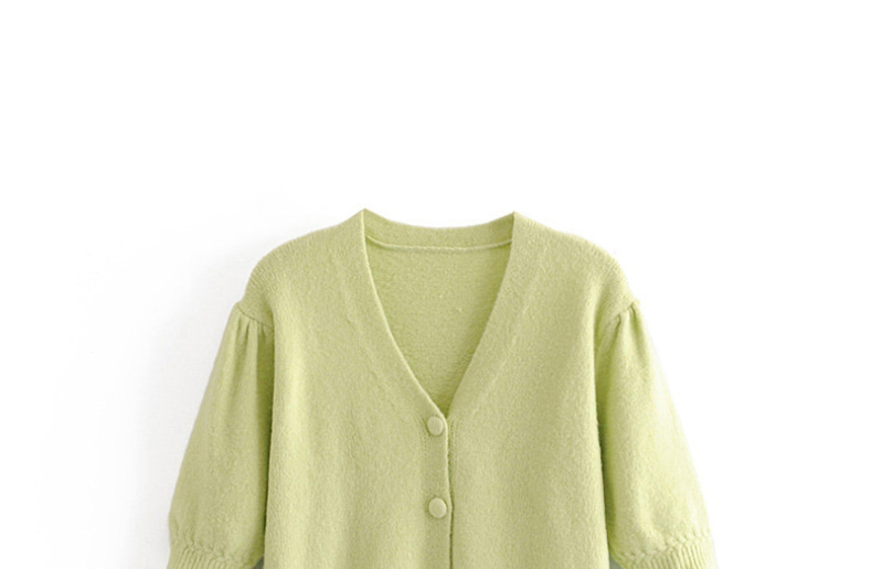 Fashion Green Mohair Single-breasted Sweater,Sweater