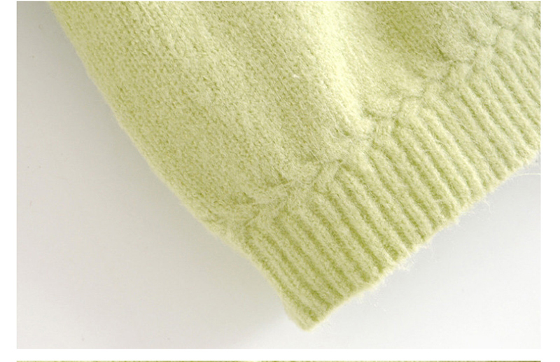 Fashion Green Mohair Single-breasted Sweater,Sweater