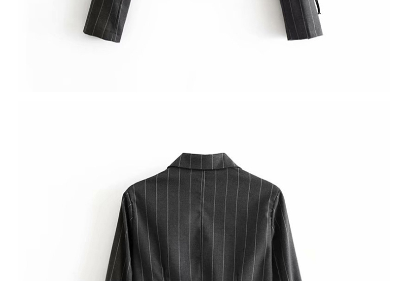 Fashion Gray Striped Sleeve Lace Short Suit,Coat-Jacket