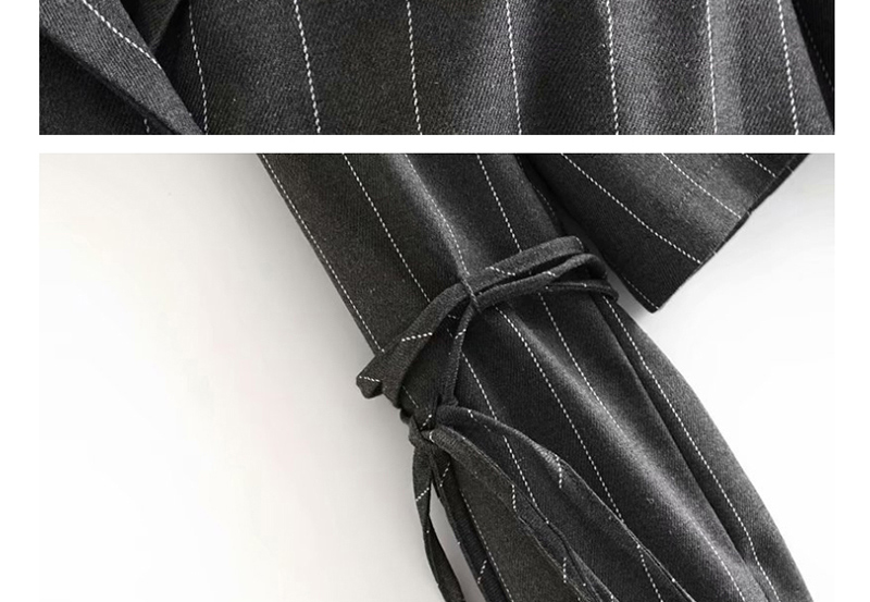 Fashion Gray Striped Sleeve Lace Short Suit,Coat-Jacket