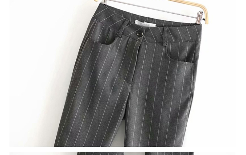 Fashion Gray Striped Suit Pants,Pants
