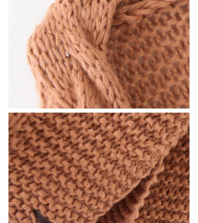 Fashion Khaki Knitted Twist Fringed Sweater,Sweater