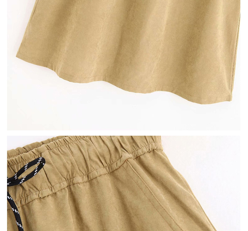 Fashion Khaki Lace-up Skirt,Skirts