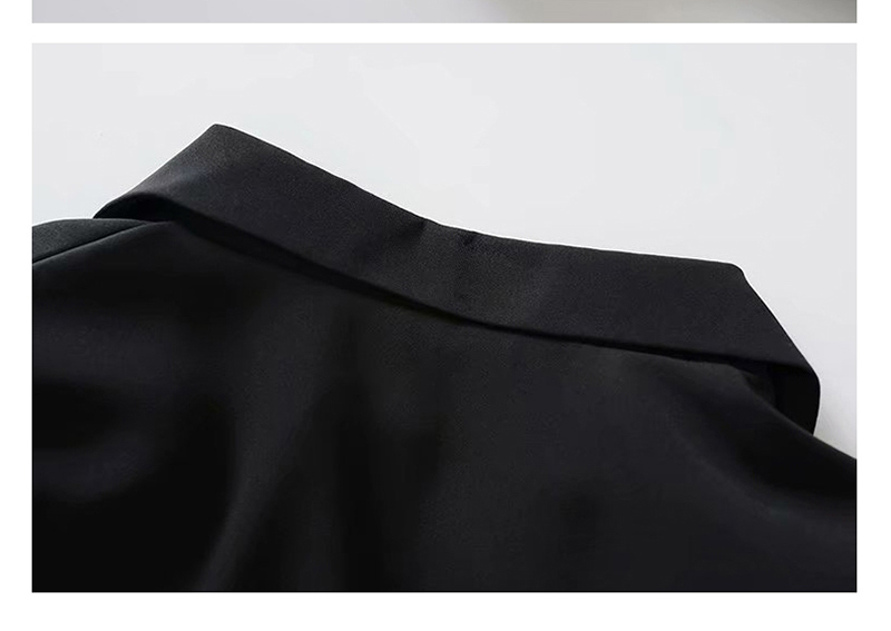 Fashion Black Short Lapel Short Suit,Coat-Jacket