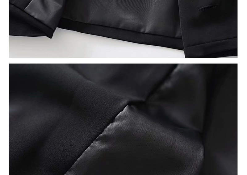 Fashion Black Short Lapel Short Suit,Coat-Jacket