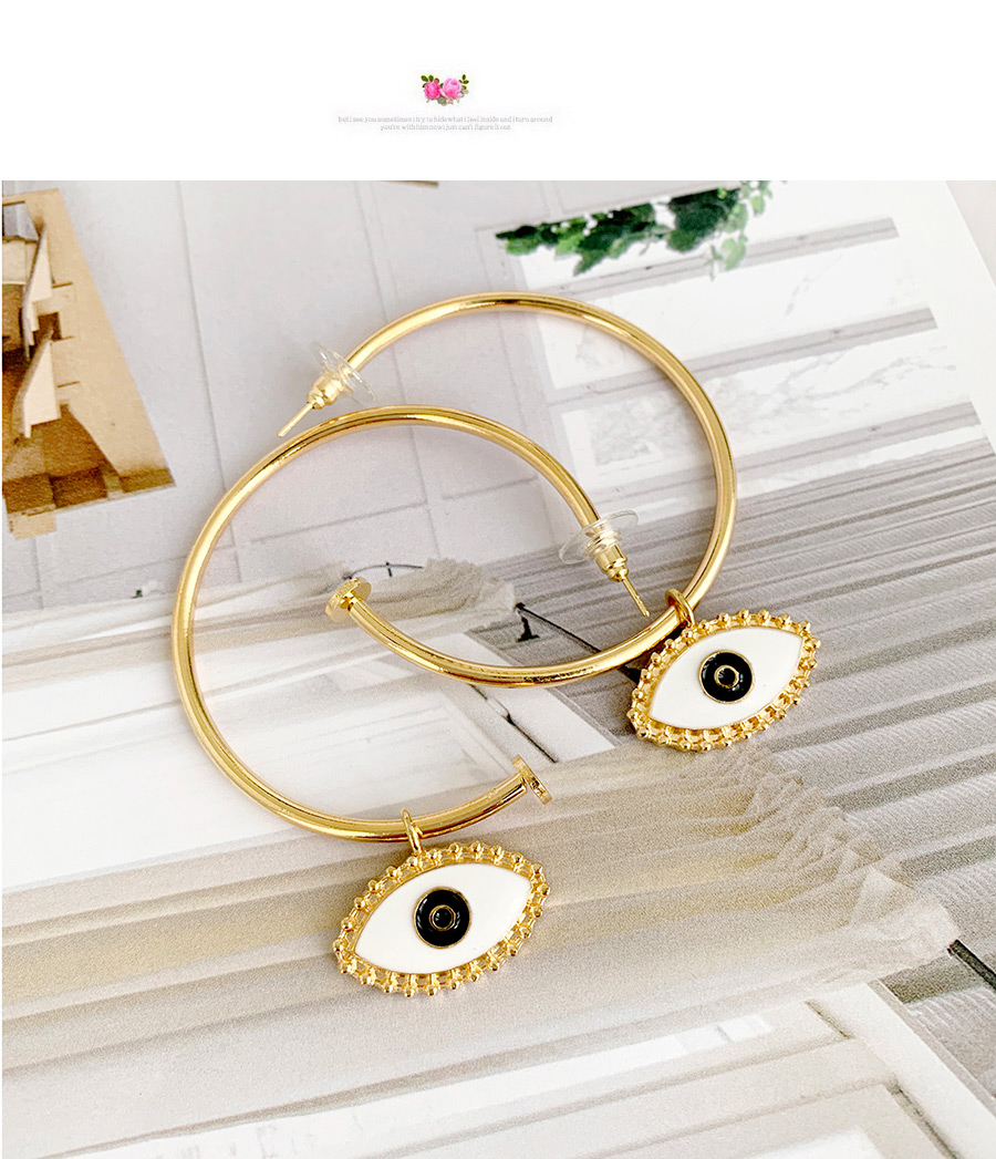Fashion Golden Alloy Drip Glasses Circle Ear Studs,Drop Earrings