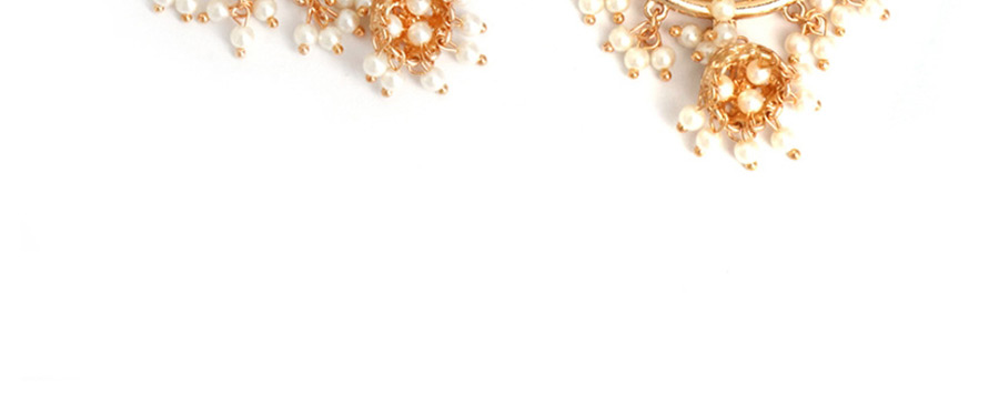 Fashion Golden Multilayer Geometric Circle Hollow Pearl Earrings,Drop Earrings