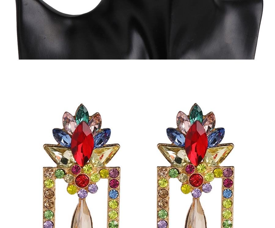 Fashion Color Geometric Square Cutout Stud Earrings,Stud Earrings
