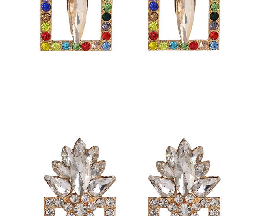 Fashion Color Geometric Square Cutout Stud Earrings,Stud Earrings
