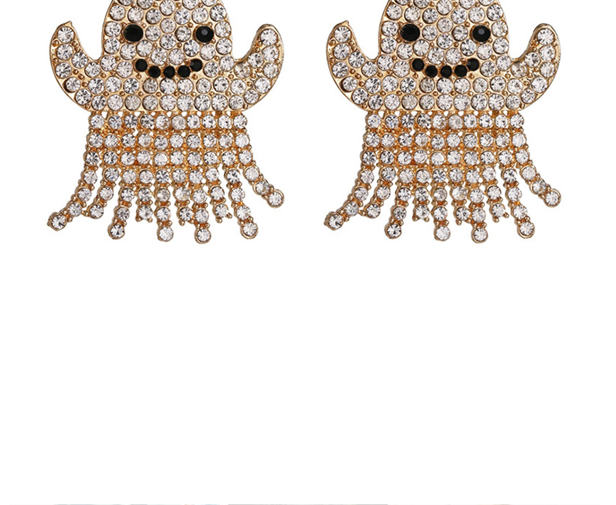Fashion Golden Diamond Ghost Face Earrings,Stud Earrings