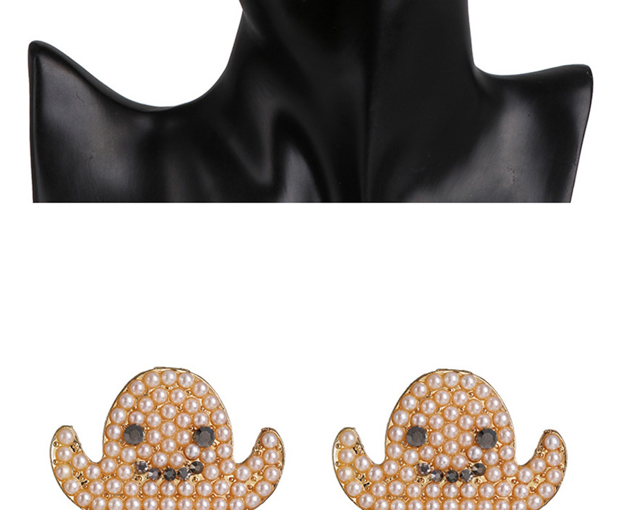 Fashion Golden Diamond Ghost Face Earrings,Stud Earrings