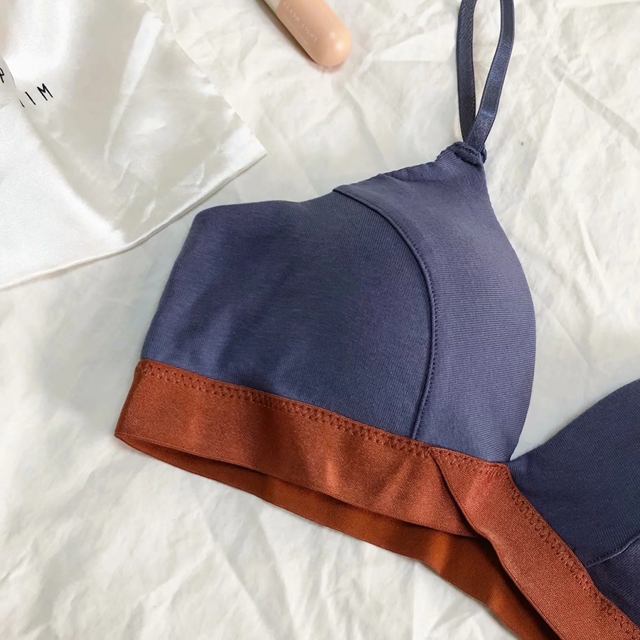 Fashion Blue Stitching Contrast V-neck Yoga Underwear,SLEEPWEAR & UNDERWEAR