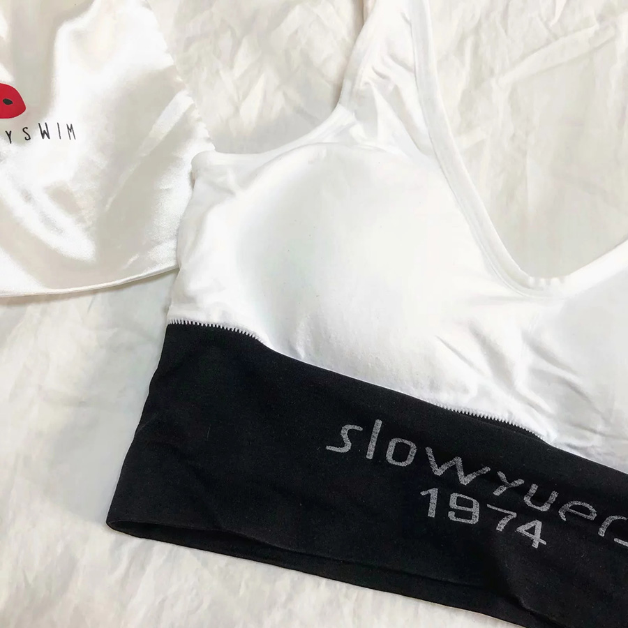 Fashion White Letter Print Stitching Contrast Yoga Back Underwear,SLEEPWEAR & UNDERWEAR