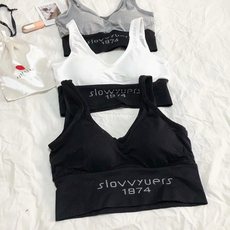 Fashion Black Letter Print Stitching Contrast Yoga Back Underwear,SLEEPWEAR & UNDERWEAR