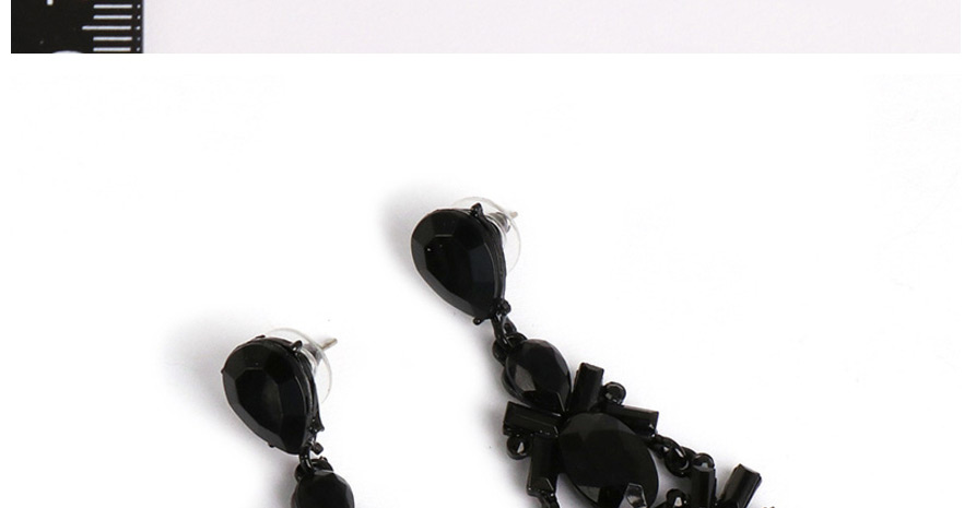 Fashion Black Acrylic And Diamond Stud Earrings,Drop Earrings
