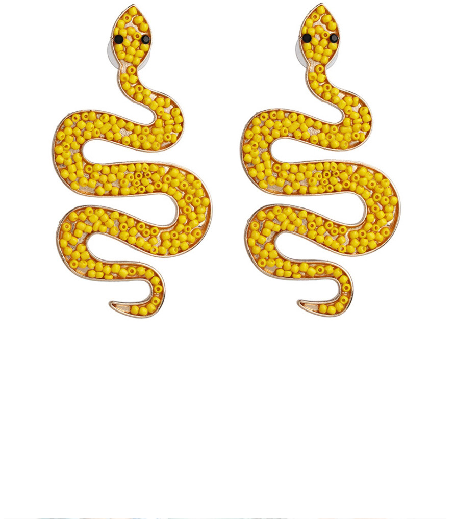 Fashion Yellow Geometric Bead Stud Earrings,Stud Earrings