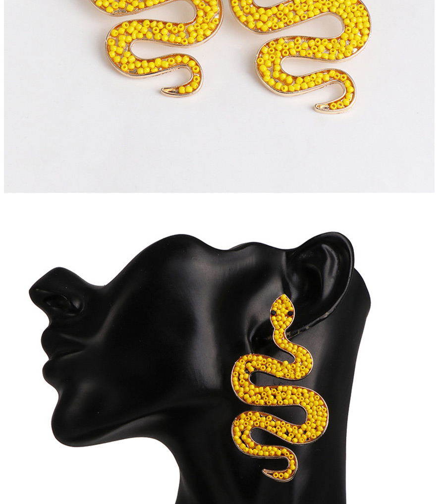 Fashion Yellow Geometric Bead Stud Earrings,Stud Earrings
