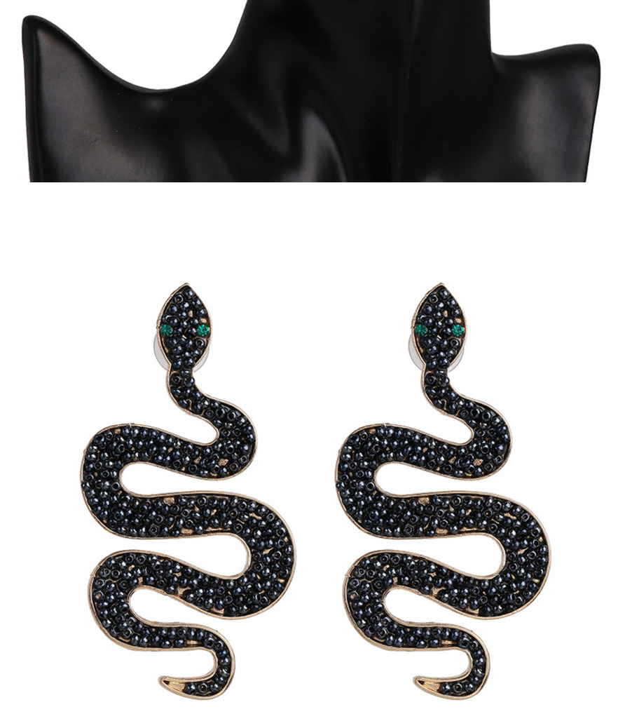 Fashion Black Geometric Bead Stud Earrings,Stud Earrings