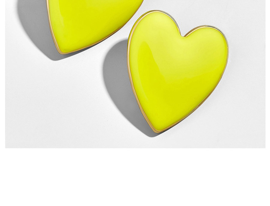 Fashion Yellow Love Drop Oil Irregular Earrings,Stud Earrings