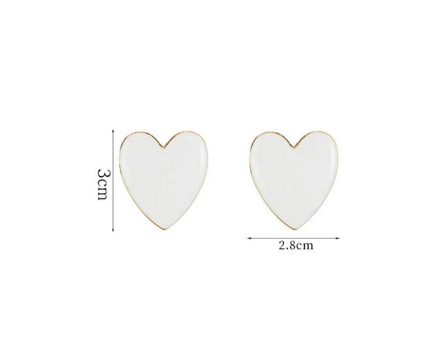 Fashion White Love Drop Oil Irregular Earrings,Stud Earrings