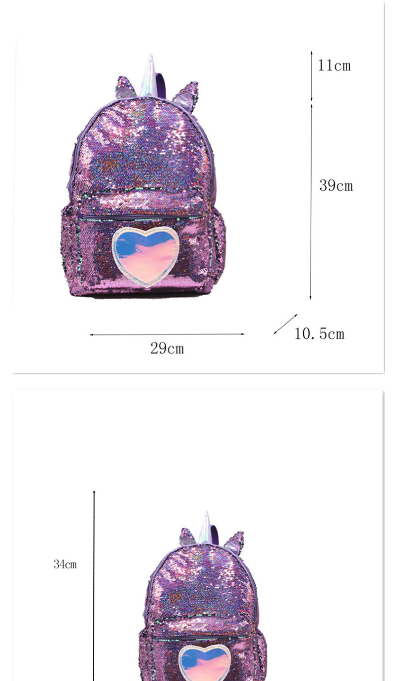 Fashion Seven Color Trumpet Unicorn Love Sequin Children Backpack,Backpack