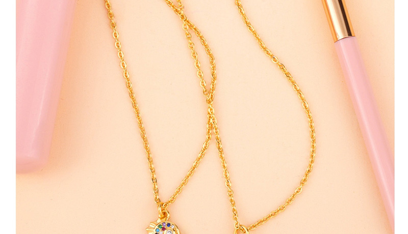 Fashion Golden Coconut Necklace With Diamonds,Necklaces