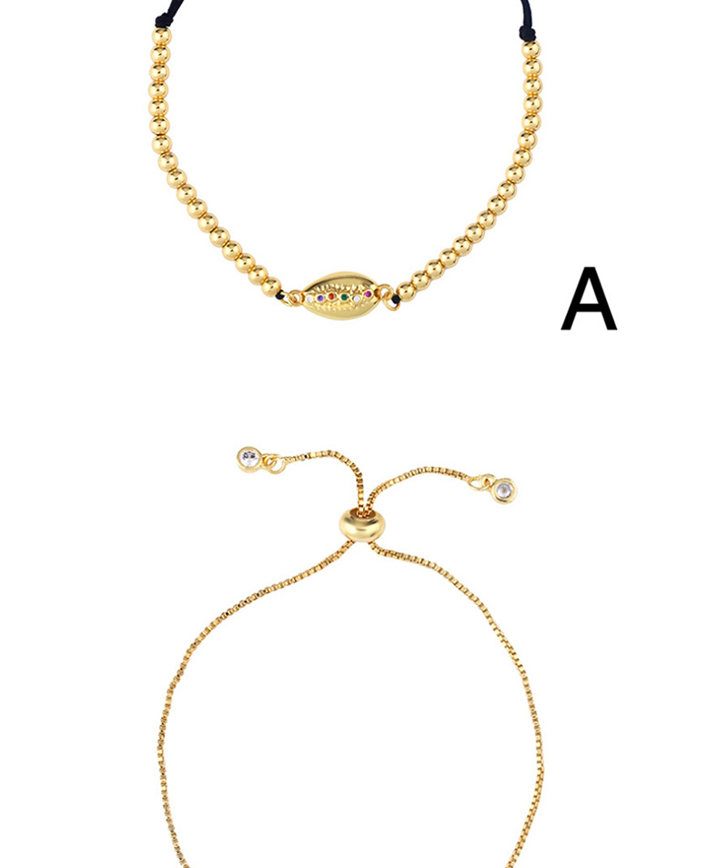 Fashion Golden Adjustable Bracelet With Diamonds And Shells,Bracelets
