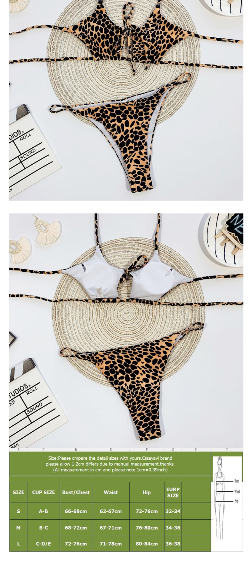 Fashion Leopard Print Leopard Print Tie Strap Cutout Swimsuit,Bikini Sets