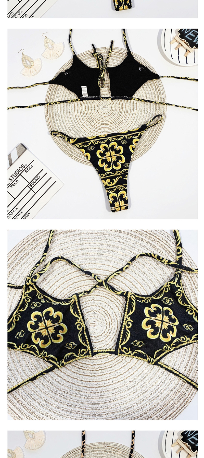 Fashion Leopard Print Leopard Print Tie Strap Cutout Swimsuit,Bikini Sets
