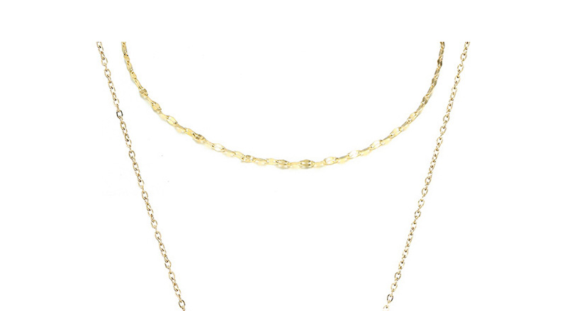 Fashion Steel Color Double-layer Curved Double-layer Necklace,Necklaces