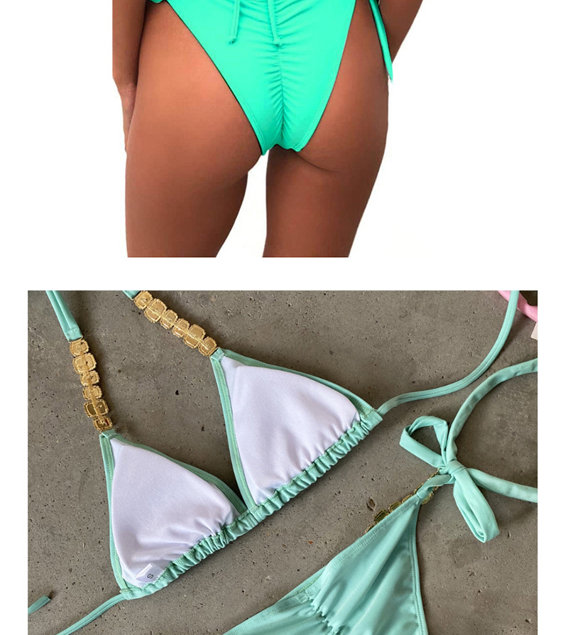 Fashion Green Crystal And Diamond Bandage Split Swimsuit,Bikini Sets