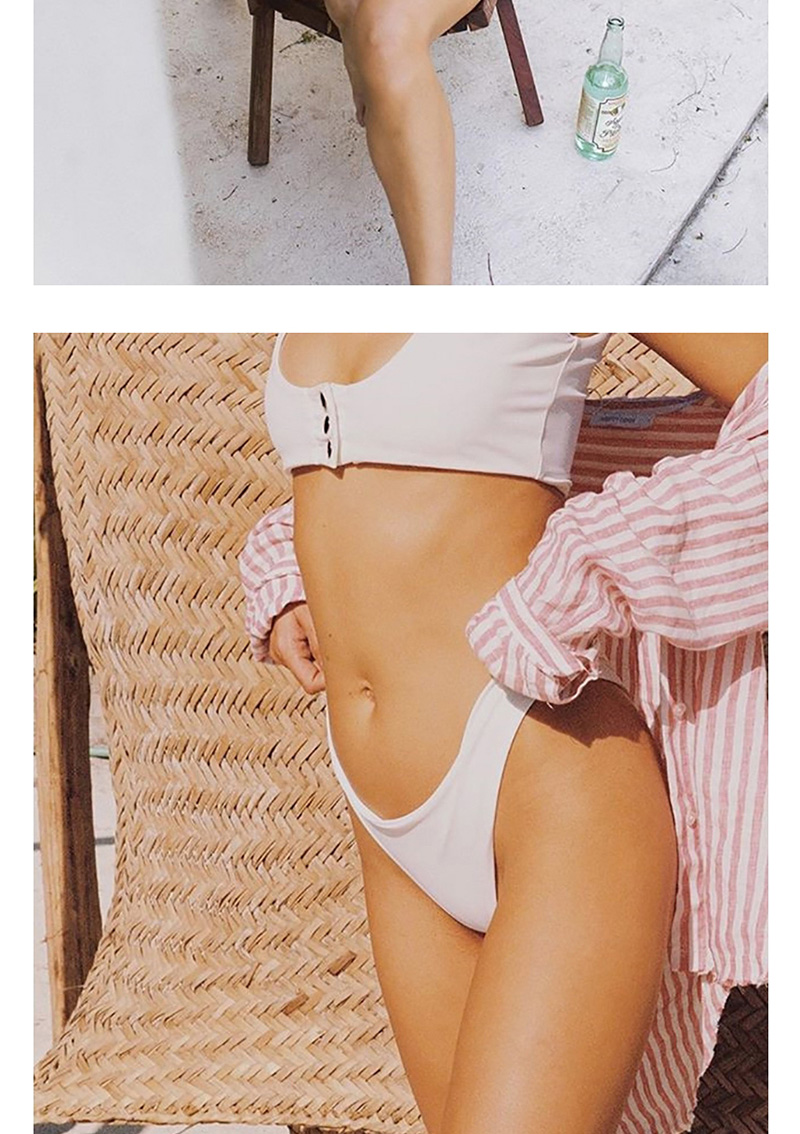Fashion White Concealed Vest Split Swimsuit,Bikini Sets