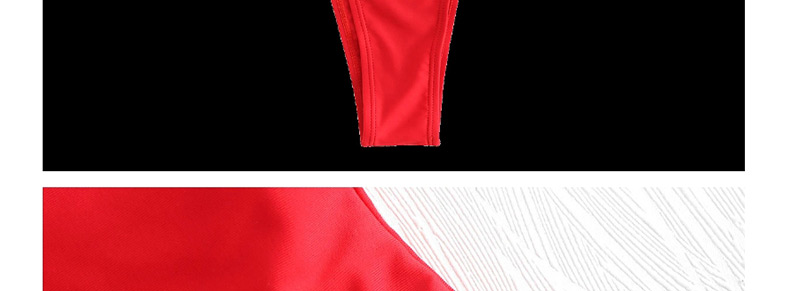 Fashion Red One Shoulder Tie Lace One-piece Swimsuit,One Pieces