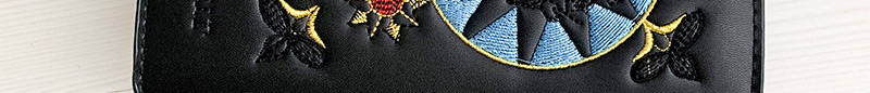 Fashion Black Pu Embroidered Clutch,Handbags